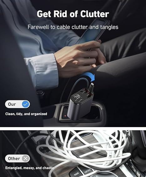 4-in-1 Retractable Car Charger