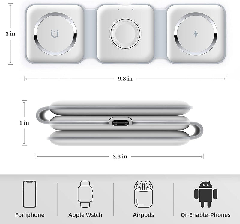 3-in-1 Magnetic Foldable Wireless Charger