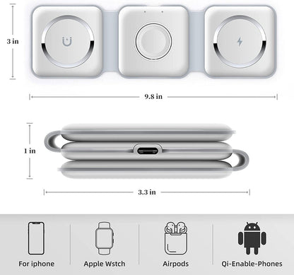 3-in-1 Magnetic Foldable Wireless Charger