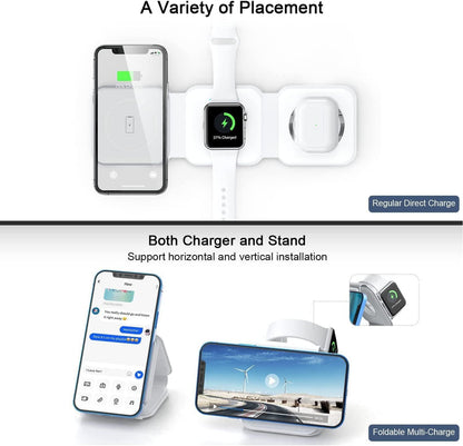 3-in-1 Magnetic Foldable Wireless Charger