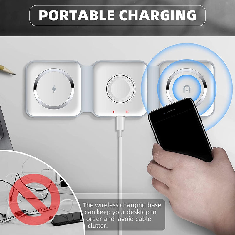 3-in-1 Magnetic Foldable Wireless Charger