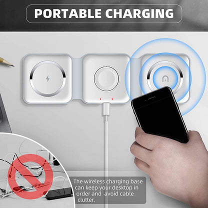 3-in-1 Magnetic Foldable Wireless Charger