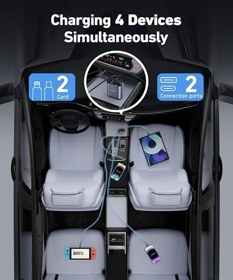 4-in-1 Retractable Car Charger