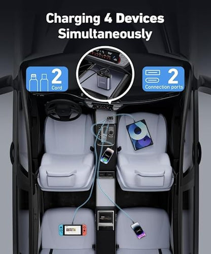 4-in-1 Retractable Car Charger
