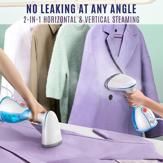 3-in-1 Portable Garment Steamer + Lint Remover + Fabric Brush
