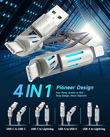 4-in-1 Multi USB Charging Cable | Fast Charging Cable for All Devices