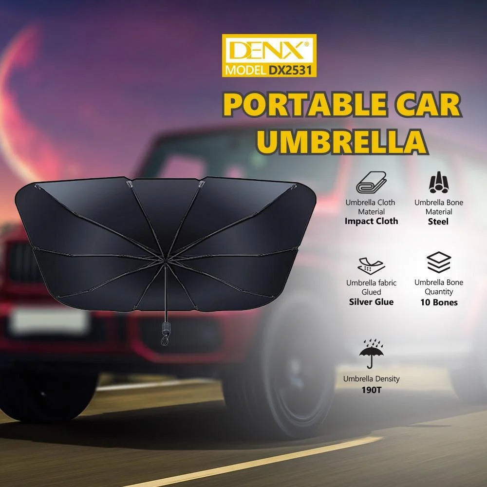 DENX Windshield Sunshade Umbrella | Foldable UV Car Sun Protector
