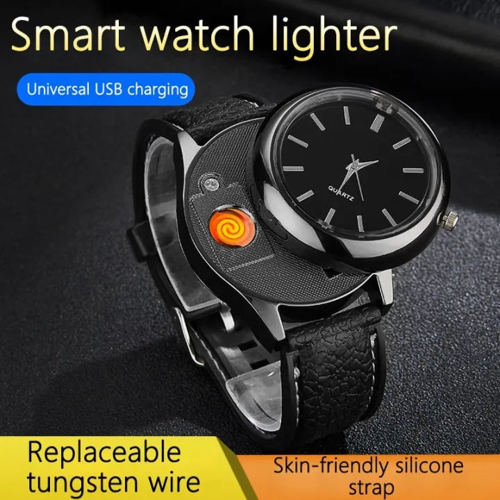 New Military USB Lighter Watch Men's