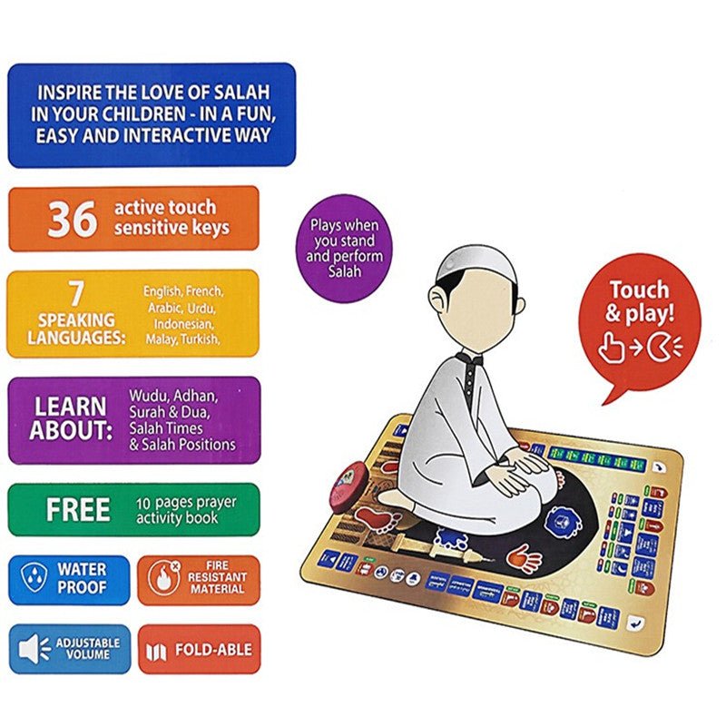 Interactive Islamic Prayer Mat for Kids | Learn Salah Step by Step