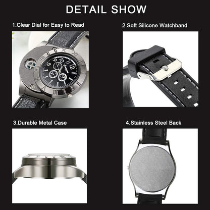 New Military USB Lighter Watch Men's