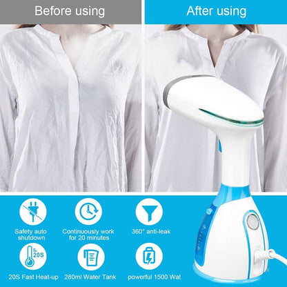 3-in-1 Portable Garment Steamer + Lint Remover + Fabric Brush