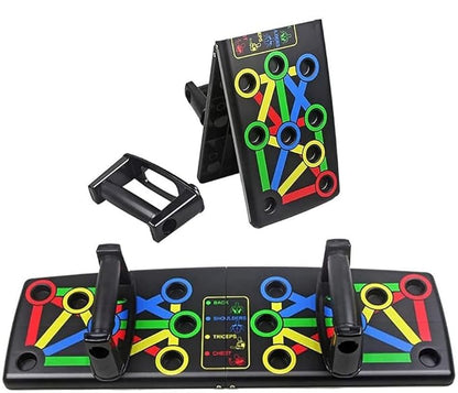 Foldable Push-Up Board – Color-Coded Home Gym Training System