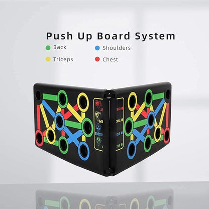 Foldable Push-Up Board – Color-Coded Home Gym Training System